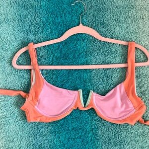 Pink and Orange Bikini Top